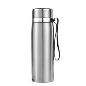 Garrafinha Térmica AçoInox 1L Água Gelada QuenteCor:Prateado
