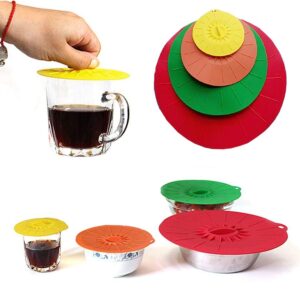 Kit Tampas Silicone De Sucção 4 Peças A Vacuo Coloridas