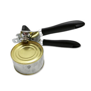 Abridor De Lata Aço Inox Manivela Forte Robusto  Cor:Preto
